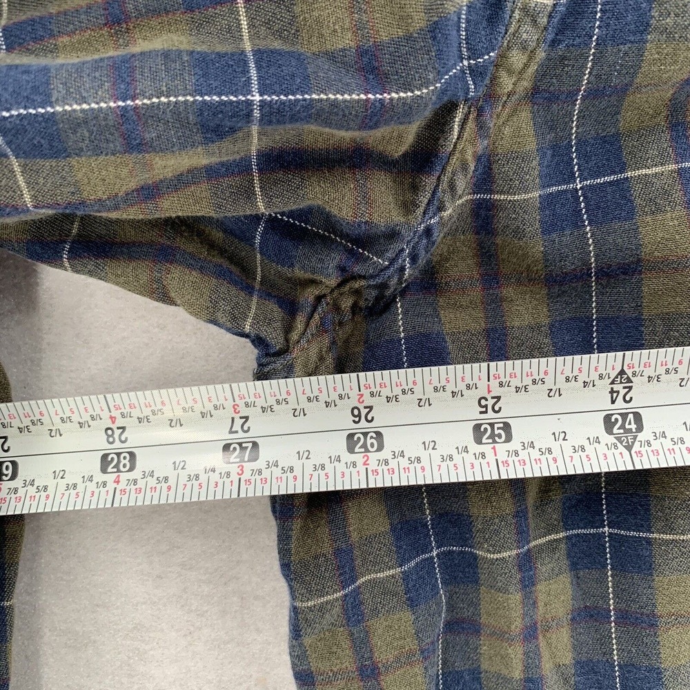 Eddie Bauer Blue Brown Plaid Flannel Long Sleeve Shirt Mens XL - Picture 7 of 8